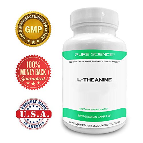 Pure Science L-Theanine Supplement 400 mg – Supports Cognition, Improves Mental Performance and Calms the mind and Reduce stress - 50 Vegetarian Capsules