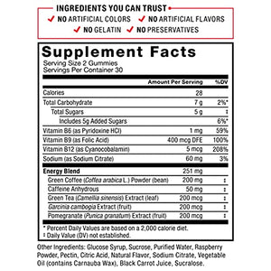 LeanFire Thermo Gummies with B12 Vitamins, Caffeine, & Green Coffee Bean, Boost Energy, Metabolism, Endurance, Stamina, Motivation, Focus, & Performance, Pre Workout Gummies, Force Factor, 60 Gummies