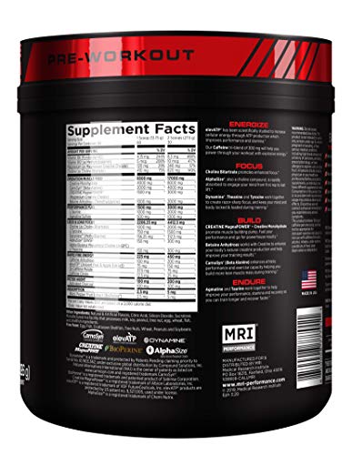 MRI Black Powder Pre-Workout Powder - Explosive Energy & Stamina - Intense Strength and Focus - Build Muscle - Recover Faster – Creatine - 60 Servings (Gun Powder)