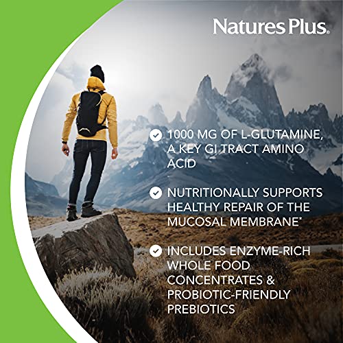 NaturesPlus GI Natural Total Digestive Wellness - 90 Vegetarian Tablets, Bilayer - Natural Gut Health Supplement - Probiotics, Prebiotics, Enzymes - Gluten-Free - 30 Servings