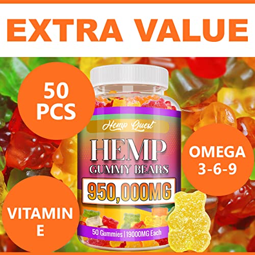 Hemp Gummies 950,000MG Extract Strength Premium Cbdmd Oil Gummies for Pain & Anxiety Cbdfx CBS CDB Inflammation & Relief Better Sleep - Low Sugar Zero CBD Oil