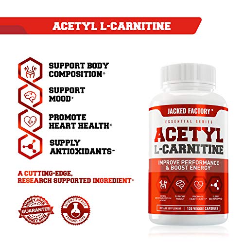 Acetyl L Carnitine 750mg Supplement - Extra Strength L-Carnitine (ALCAR) for Energy, Body Recomposition, Memory & More - Zero Fillers - 120 Non GMO Veggie Pills