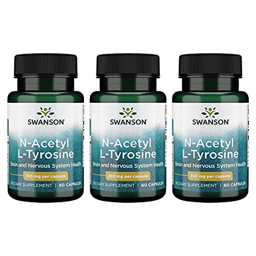 Swanson N-Acetyl L-Tyrosine 350 mg 60 Caps 3 Pack