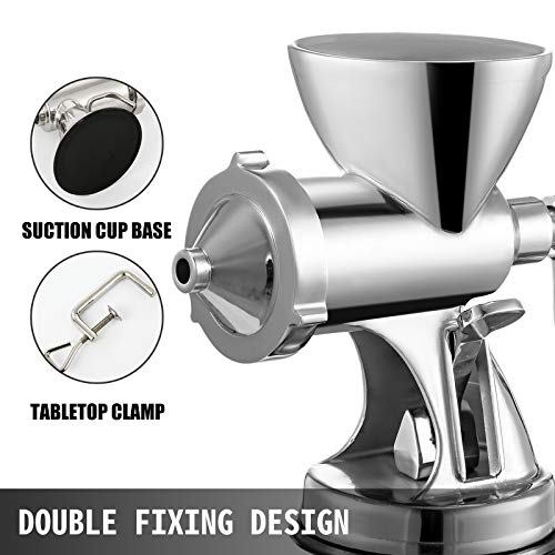 VEVOR Manual Wheatgrass Juicer with Suction Cup Base & Desktop Clamp Wheat Grass Grinder Long Screw Shaft Wheatgrass Juicer Stainless Steel for Juicing Wheatgrass Gingers Apples Grapes
