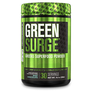 Green Surge Green Superfood Powder Supplement - Keto Friendly Greens Drink w/Spirulina, Wheat & Barley Grass - Green Tea Extract, Probiotics and Digestive Enzymes - Mint Chocolate - 30sv