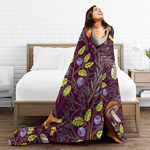 ARTIEMASTER Forest Mushroom House Blanket Soft and Lightweight Flannel Throw Suitable for Use in Bed, Living Room and Travel 60"x50" for Teens