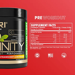 RARI Nutrition - Infinity Pre Workout Powder - Natural Preworkout Energy Supplement for Men and Women - Keto and Vegan Friendly - No Creatine - 30 Servings - (Strawberry Lemonade)