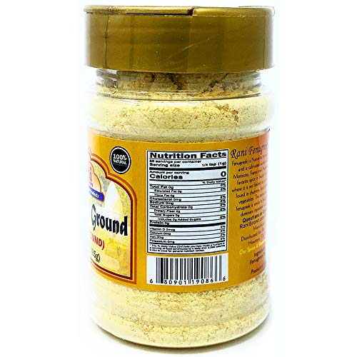 Rani Fenugreek (Methi) Seeds Ground Powder 3oz (85g) Trigonella foenum graecum | Gluten Friendly | Non-GMO (used in cooking & Ayurvedic spice) 