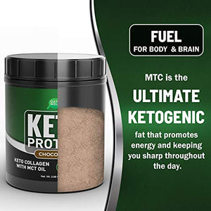 OATHWELL Keto Chocolate Protein Powder Meal Replacement Shake | Ultimate Brain + Body Fuel | Rich, Indulgent Keto Food Fat Bomb Protein Powder | Collagen Peptides Powder with MCT Oil,400g