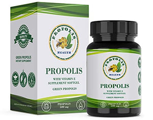 Bee Propolis Softgel 1000mg/Daily Per 2 Capsules | Brazilian Bee Propolis Extract - Immune Booster - Propolis Health - All Natural Allergy Supplement - Super Antioxidant |50 Days Supply Propolis Pills