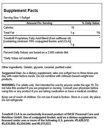 Swanson Tonalin Cla (Safflower Oil Blend) 1000 Milligrams 90 Sgels