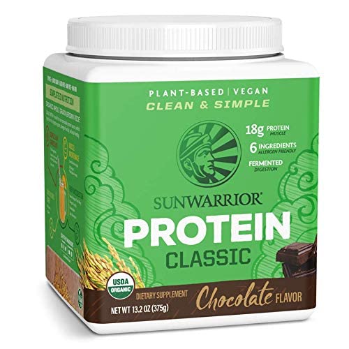 SUNWARRIOR Organic Classic Chocolate Protein, 375 GR