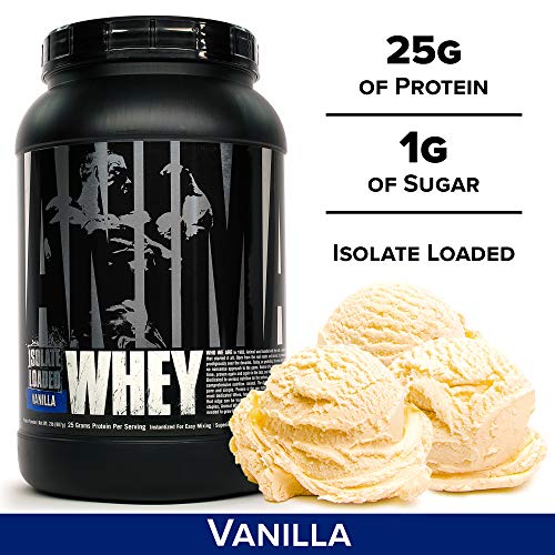 Animal, Whey Isolate Whey Protein Powder – Isolate Loaded for Post Workout and Recovery – Low Sugar with Highly Digestible Whey Isolate Protein Pounds, Vanilla, 32 Ounce