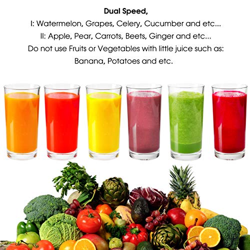 Megachef Wide Mouth Extractor Juice Machine with Dual Speed Centrifugal Stainless Steel Juicer, 3.5 Cup, Chrome Silver