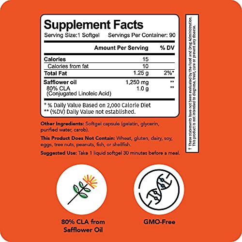 (2 Pack) CLA 1250mg softgels - Conjugated Linoleic Acid, Non Stimulating & Premium Quality - Vitamin Bounty