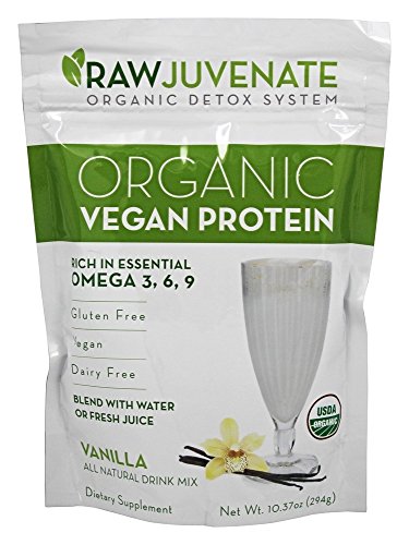 Raw Green Organics - RawJuvenate - Organic Vegan Protein - Vanilla - Rich in Essential Omega 3, 6, 9 - 10.37 oz. (294 Grams)