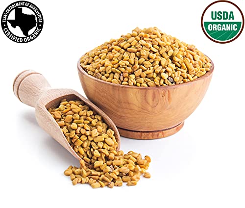 SPICY ORGANIC Fenugreek Seeds - Freshly Packed Methi Seeds - Fenugreek Seeds for Hair Growth - 100% Pure USDA Organic - 16 OZ