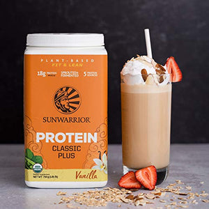 Sunwarrior Classic Plus Organic Vegan Protein Powder with BCAAs and Pea Protein, Dairy Free, Gluten Free, Soy Free, Non- GMO, and Keto Friendly, (Vanilla) (30 Servings (Pack of 1))