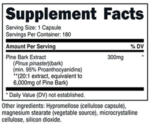 Nutricost Pine Bark Extract 6000mg, 180 Capsules, Standardized to Contain 95% Proanthocyanidins - Non-GMO, Gluten Free