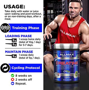 ALLMAX Nutrition Creatine Powder 100 Pure Micronized Creatine Monohydrate Pharmaceutical Grade Creatine 400G