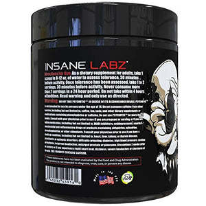 Insane Labz Psychotic Black Edition Mid Stimulant Pre Workout Powder, Energy Focus Pumps, Loaded with Creatine Beta Alanine Taurine Fueled by AMPiberry, 35 Servings Grape