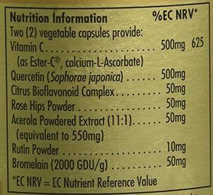 Solgar Quercetin Complex with Ester-C Plus, 100 Vegetable Capsules - Supports Immune Health, Antioxidant - Gentle on the Stomach Vitamin C - Non-GMO, Vegan, Gluten Free, Dairy Free - 50 Servings
