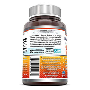 Amazing Formulas Quercetin Berberine - 250mg Berberine and 250mg Quercetin (Non-GMO,Gluten Free) -Potent Anti-oxidant Properties -Supports Heart Health, Energy Production, Immune Function (90 Count)