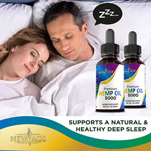 5000 Hemp Oil Extract for Pain, Stress Relief 2-Pack - Hemp Extract - Grown & Made in USA - Natural Hemp Drops - Helps with Sleep, Skin & Hair