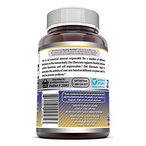 Amazing Formulas Zinc Gluconate 50mg Tablets (Non-GMO, Gluten Free) - Supports Immune System - Supports Enzymes Function - Promotes Healthy Skin (250 Count (Pack of 1))