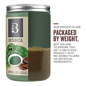 Botanica Organic Chocolate Greens Superfood Powder with Spirulina, Chlorella, Barley, Wheat Grass & Cocoa (27 Servings), No Dairy, Gluten, Soy, Stevia or Added Sugar, Premium Whole Food Ingredients