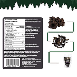 West Coast Wild Foods | Dried Wild Mushrooms (Black Trumpet, 0.70oz - 20g)