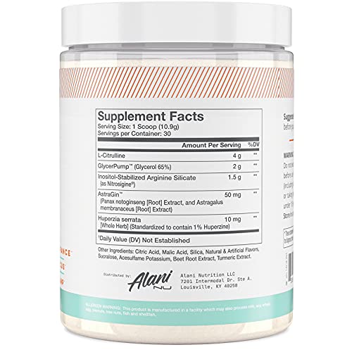 Alani Nu Pump Stim Free Pre-Workout Supplement, Mango Sorbet, 30 Servings