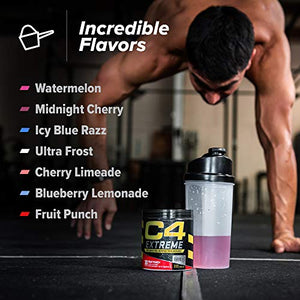 C4 Extreme Pre Workout Powder Midnight Cherry | Preworkout Energy Supplement for Men & Women | 200mg Caffeine + Beta Alanine + Creatine | 30 Servings