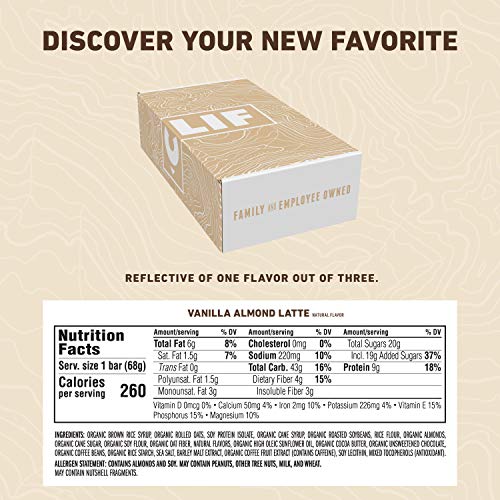 CLIF BARS with 1 Shot of Espresso - Energy Bars - Coffee Collection Variety Pack - 65 mgs of Caffeine Per Bar - Made with Organic Oats - Plant Based Food- Kosher (2.4 Ounce Breakfast Bars, 15 Count)