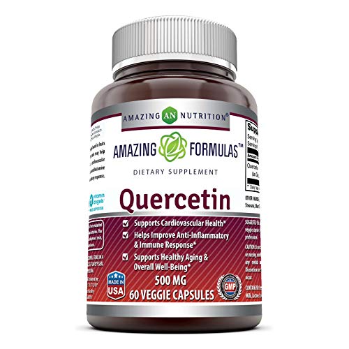 Amazing Formulas Quercetin 500 Mg, 60 Veggie Capsules (Non-GMO,Gluten Free) -Supports Cardiovascular Health - Helps Improve Anti-Inflammatory & Immune System - Supports Healthy Aging & Overall Health*