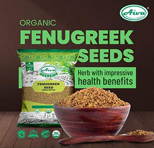 AIVA Organic Fenugreek Seeds (Whole Methi) 3.5 oz