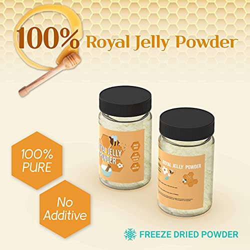 Adderenity Royal Jelly Powder 4oz 3X Concentrate Rich in Vitamins, Minerals, 100% Natural Freeze Dried with Milk & Salad