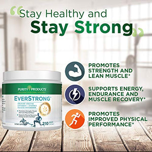 EverStrong Powder from Purity Products - Muscle Matrix Blend - Creapure Creatine - Boron (FruiteX-B PhytoBoron) - CoffeeBerry Extract - Boosted with 1000 IU Vitamin D - Berry Burst (210 g)