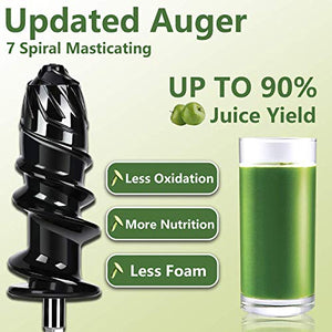 Slow Juicer,AMZCHEF Slow Masticating Juicer Extractor Easy to Clean, Cold Press Juicer Machines with Brush, Juice Extractor with Quiet Motor & Reverse Function, for High Nutrient Fruit & Vegetable Juice