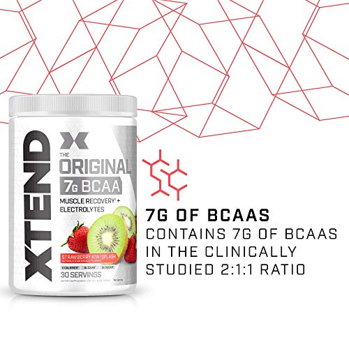 XTEND Original BCAA Powder Strawberry Kiwi Splash | Sugar Free Post Workout Muscle Recovery Drink with Amino Acids | 7g BCAAs for Men & Women | 30 Servings