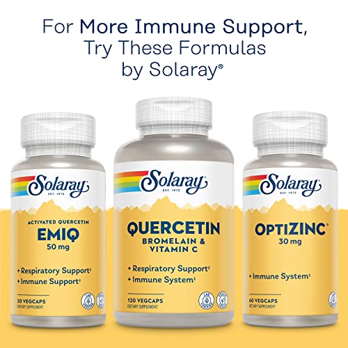 Solaray Mega Quercetin, Healthy Sinus & Immune Support & AMPK Activator, Rutin, Hesperidin & Bromelain, 60 VegCaps