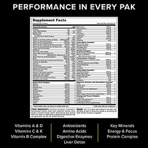 Animal Pak – Vitamin Pack Supplement – Zinc, Vitamin C, B, D, Amino Acids and More – Sports Nutrition Supplement – Convenient All-in-One Packs – 44 Packs