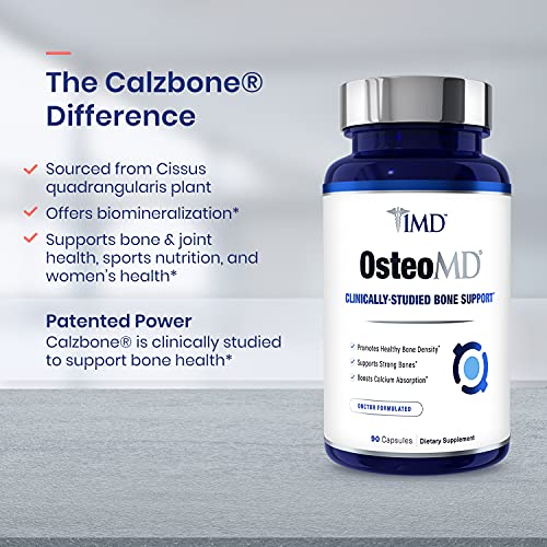 1MD Nutrition OsteoMD for Comprehensive Bone Support | with Calcium Hydroxyapatite, Vitamin D3 & K2 | 180 Capsules (2-Pack)