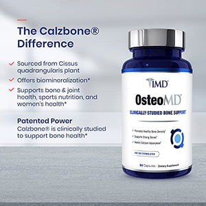 1MD Nutrition OsteoMD for Comprehensive Bone Support | with Calcium Hydroxyapatite, Vitamin D3 & K2 | 180 Capsules (2-Pack)