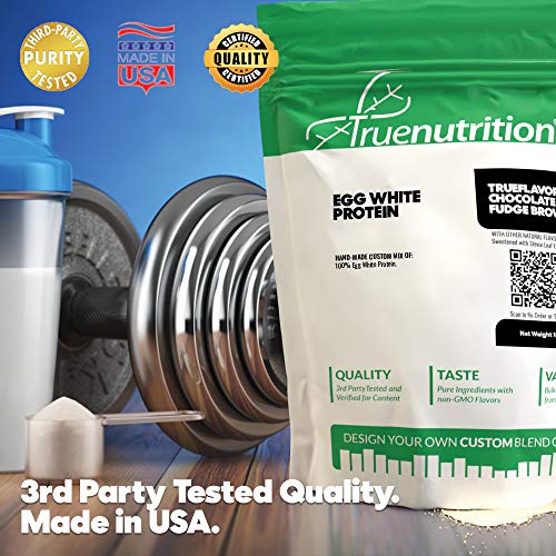 True Nutrition Egg White Protein Powder - 24g Non-GMO Egg Protein per Serving - Low Carb, Low Fat, Paleo, Keto, Gluten Free, Dairy Free, Soy Free - Chocolate Fudge Brownie - 1LB