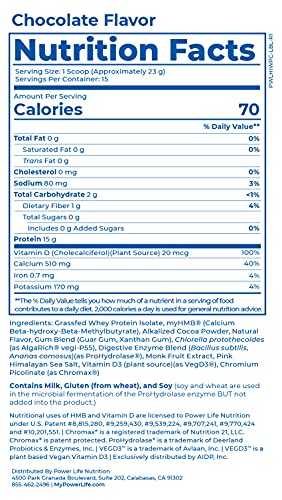 Tony Horton PowerLife High Impact Whey Protein with 3000 MG of HMB, No Sugar Added, Non-GMO, Hormone and Antibiotic Free 15 Servings (Chocolate)