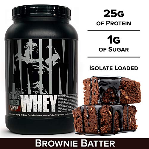 Animal Whey Isolate Whey Protein Powder – Isolate Loaded for Post Workout and Recovery – Low Sugar with Highly Digestible Whey Isolate Protein - Brownie Batter - 2 Pounds