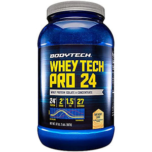 BodyTech Whey Tech Pro 24 Protein Powder Protein Enzyme Blend with BCAA's to Fuel Muscle Growth Recovery, Ideal for PostWorkout Muscle Building Birthday Cake (2 Pound)