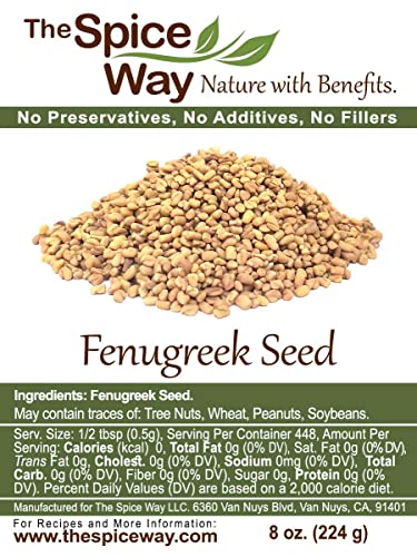 The Spice Way Fenugreek Seeds - Whole ( 8 oz ) great for Indian curry seasoning