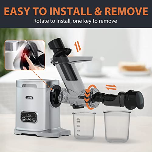 Slow Juicer,Aeitto Cold Press Juicer,Wide 3 Inch Chute Masticating Juicer,Juicer Extractor Machines with 2-Speed Modes & Reverse Function,Juicer for Vegetable and Fruit,Easy to Clean with Brush